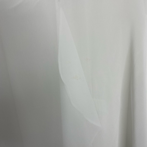 OSCAR DE LA RENTA white sheer coverup teddy wrap top M - Picture 6 of 8